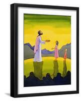 Jesus Christ Performs the Miracle of the Loaves and the Fish, 2004-Elizabeth Wang-Framed Giclee Print