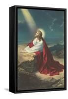 Jesus Christ Praying-null-Framed Stretched Canvas