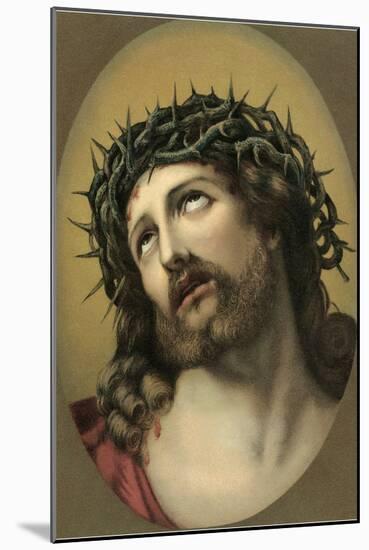 Jesus Christ with Crown of Thorns-null-Mounted Art Print