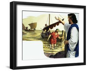 Jesus Christ with Fisherman-English School-Framed Giclee Print