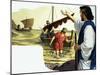 Jesus Christ with Fisherman-English School-Mounted Giclee Print