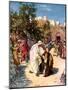 Jesus cleanses a leper - Bible-William Brassey Hole-Mounted Giclee Print