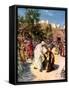 Jesus cleanses a leper - Bible-William Brassey Hole-Framed Stretched Canvas