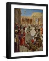 Jesus cleanses the temple - Bible-William Brassey Hole-Framed Giclee Print