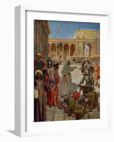Jesus cleanses the temple - Bible-William Brassey Hole-Framed Giclee Print