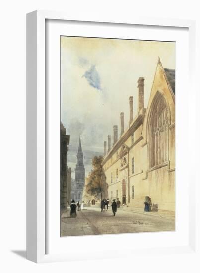 Jesus College from Thurl Street, Oxford, 1832-Thomas Shotter Boys-Framed Giclee Print