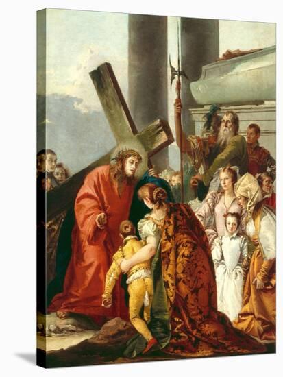 Jesus Consoles the Women of Jerusalem, Stations of the Cross, 1747-Giandomenico Tiepolo-Stretched Canvas