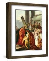 Jesus Consoles the Women of Jerusalem, Stations of the Cross, 1747-Giandomenico Tiepolo-Framed Giclee Print