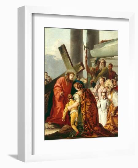 Jesus Consoles the Women of Jerusalem, Stations of the Cross, 1747-Giandomenico Tiepolo-Framed Giclee Print