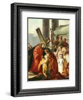 Jesus Consoles the Women of Jerusalem, Stations of the Cross, 1747-Giandomenico Tiepolo-Framed Giclee Print