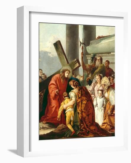 Jesus Consoles the Women of Jerusalem, Stations of the Cross, 1747-Giandomenico Tiepolo-Framed Giclee Print