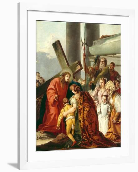 Jesus Consoles the Women of Jerusalem, Stations of the Cross, 1747-Giandomenico Tiepolo-Framed Giclee Print