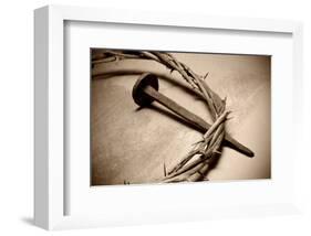 Jesus Crown of Thorns & Nail-null-Framed Art Print