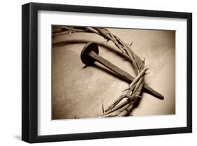 Jesus Crown of Thorns & Nail-null-Framed Art Print