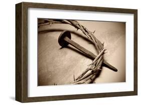 Jesus Crown of Thorns & Nail-null-Framed Art Print