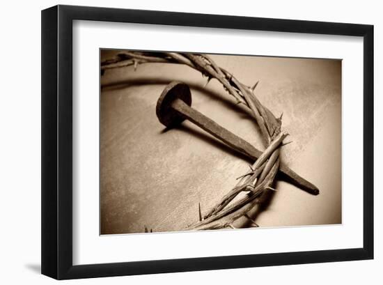 Jesus Crown of Thorns & Nail-null-Framed Art Print