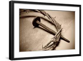 Jesus Crown of Thorns & Nail-null-Framed Art Print