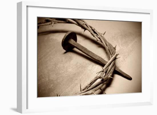Jesus Crown of Thorns & Nail-null-Framed Art Print