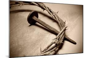 Jesus Crown of Thorns & Nail-null-Mounted Art Print