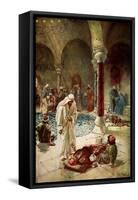 Jesus cures a sick man - Bible-William Brassey Hole-Framed Stretched Canvas