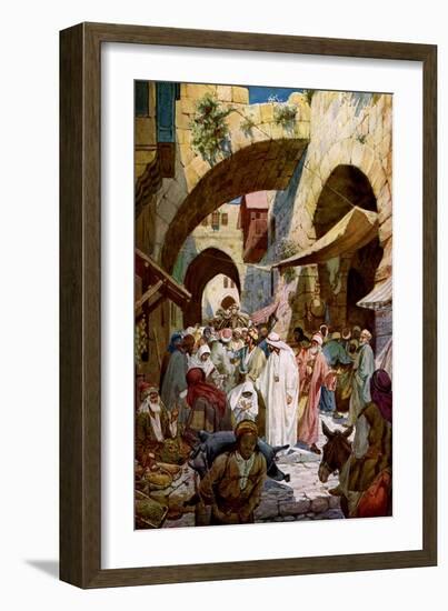 Jesus cures a sick woman - Bible-William Brassey Hole-Framed Giclee Print