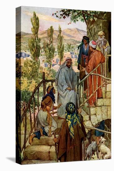 Jesus cures the possessed daughter of a Canaanite - Bible-William Brassey Hole-Stretched Canvas