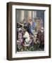 Jesus Drives the Merchants from the Temple. Engraving. Colored.-Tarker-Framed Giclee Print