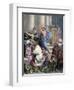 Jesus Drives the Merchants from the Temple. Engraving. Colored.-Tarker-Framed Giclee Print