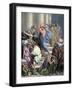 Jesus Drives the Merchants from the Temple. Engraving. Colored.-Tarker-Framed Giclee Print