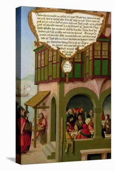 Jesus Eating with the Taxpayers and Sinners (Matthew 9, Mark 2, Luke 5) Section of Wing Panel…-Matthias Gerung or Gerou-Stretched Canvas