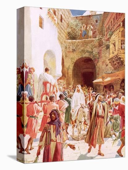 Jesus Entering Jesusalem-William Brassey Hole-Stretched Canvas