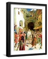 Jesus enters Jerusalem - Bible-William Brassey Hole-Framed Giclee Print