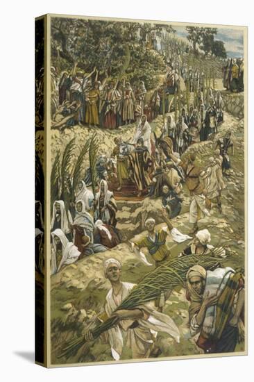 Jesus Enters Jerusalem on Palm Sunday-James Tissot-Stretched Canvas