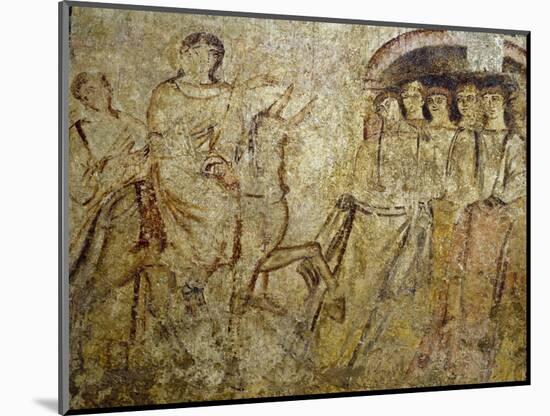 Jesus' Entry into Jerusalem, Early Christian Frescoes, Hypogeum of Santa Maria in Stelle-null-Mounted Giclee Print