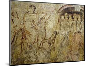 Jesus' Entry into Jerusalem, Early Christian Frescoes, Hypogeum of Santa Maria in Stelle-null-Mounted Giclee Print