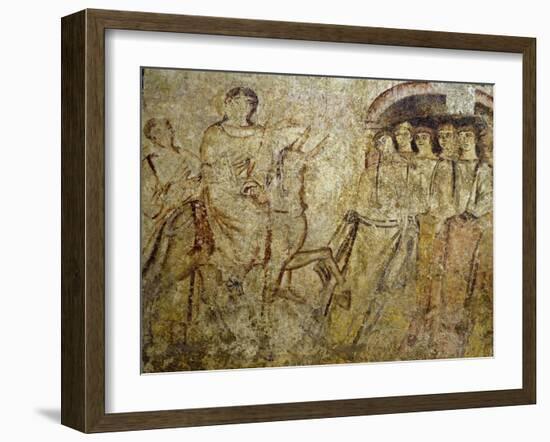Jesus' Entry into Jerusalem, Early Christian Frescoes, Hypogeum of Santa Maria in Stelle-null-Framed Giclee Print