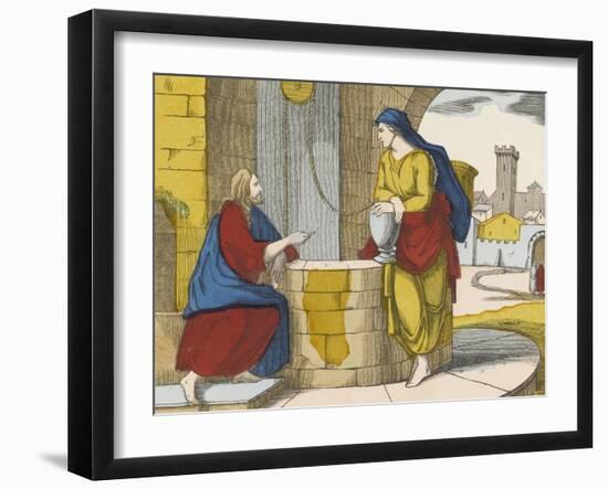 Jésus et la Samaritaine-null-Framed Giclee Print