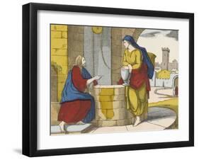 Jésus et la Samaritaine-null-Framed Giclee Print