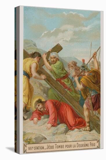 Jesus Falls for the Second Time. the Seventh Station of the Cross-null-Stretched Canvas