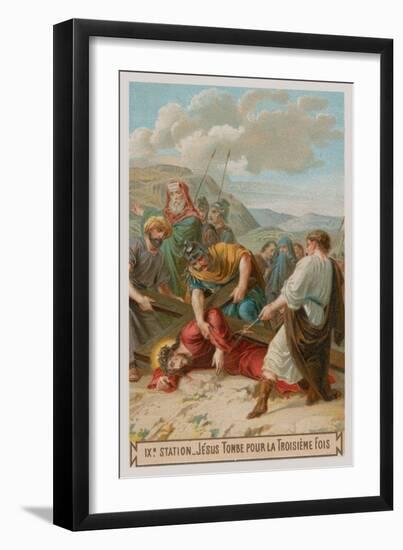 Jesus Falls for the Third Time. the Ninth Station of the Cross-null-Framed Giclee Print