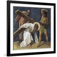 Jesus Falls the First Time (3rd Station of the Cross) 1898-Martin Feuerstein-Framed Giclee Print