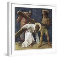 Jesus Falls the First Time (3rd Station of the Cross) 1898-Martin Feuerstein-Framed Giclee Print