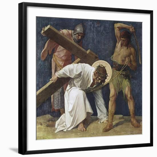 Jesus Falls the First Time (3rd Station of the Cross) 1898-Martin Feuerstein-Framed Giclee Print