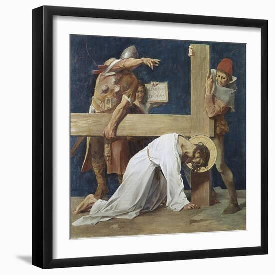 Jesus Falls the Second Time (7th Station of the Cross) 1898-Martin Feuerstein-Framed Giclee Print