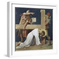 Jesus Falls the Second Time (7th Station of the Cross) 1898-Martin Feuerstein-Framed Giclee Print
