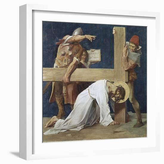 Jesus Falls the Second Time (7th Station of the Cross) 1898-Martin Feuerstein-Framed Giclee Print