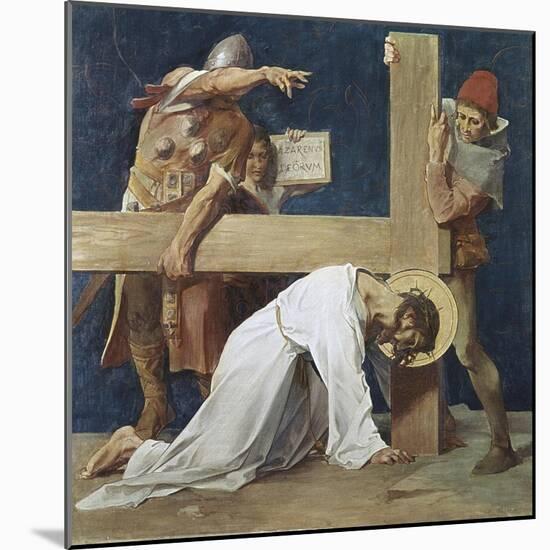 Jesus Falls the Second Time (7th Station of the Cross) 1898-Martin Feuerstein-Mounted Giclee Print