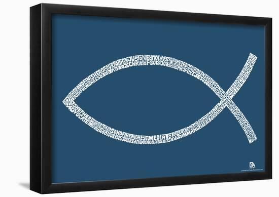 Jesus Fish Text Poster-null-Framed Poster