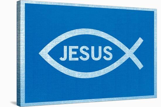 Jesus Fish With Text-null-Stretched Canvas