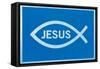 Jesus Fish With Text-null-Framed Stretched Canvas